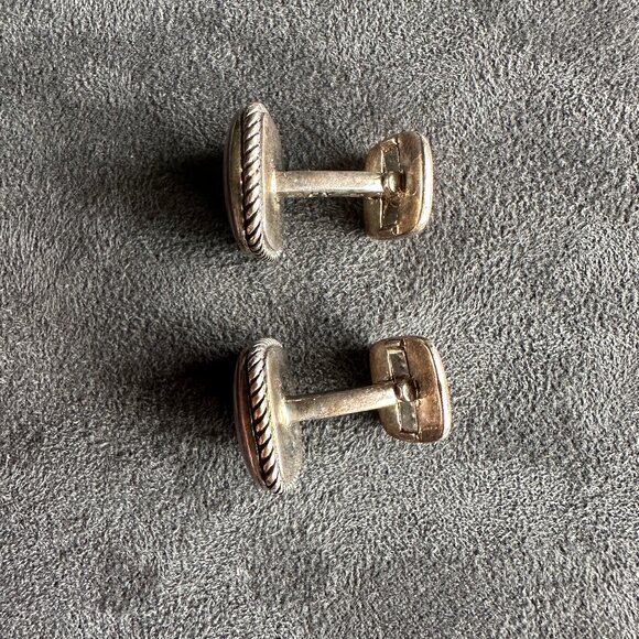 David Yurman Exotic Stone Cufflinks w/ Botswana Agate - RARE - Picture 6 of 16